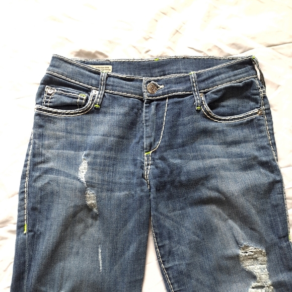 True religion | Blue faded ripped women's CASEY , low rise super skinny Jean - Picture 3 of 14